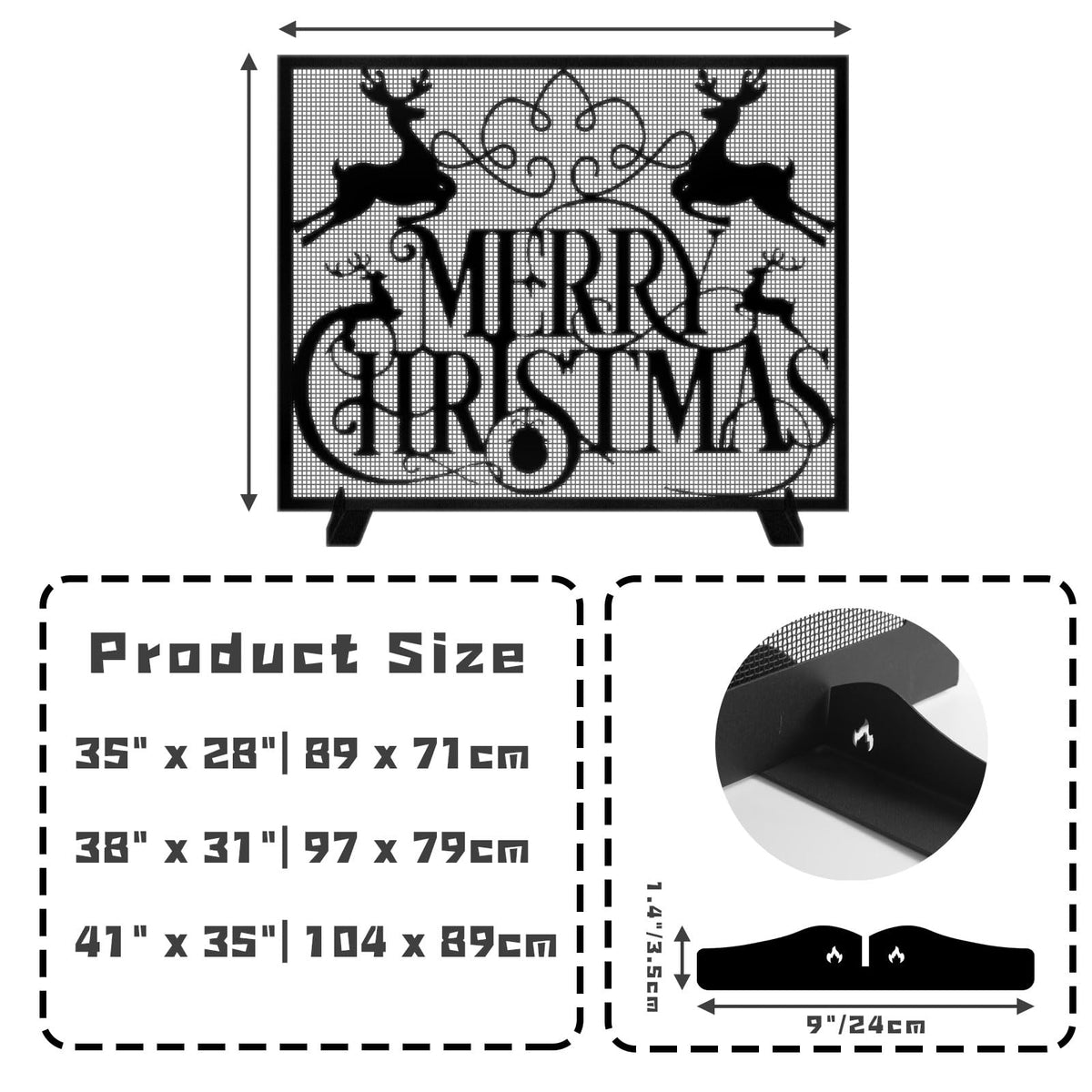 Christmas Fireplace Screen Q149