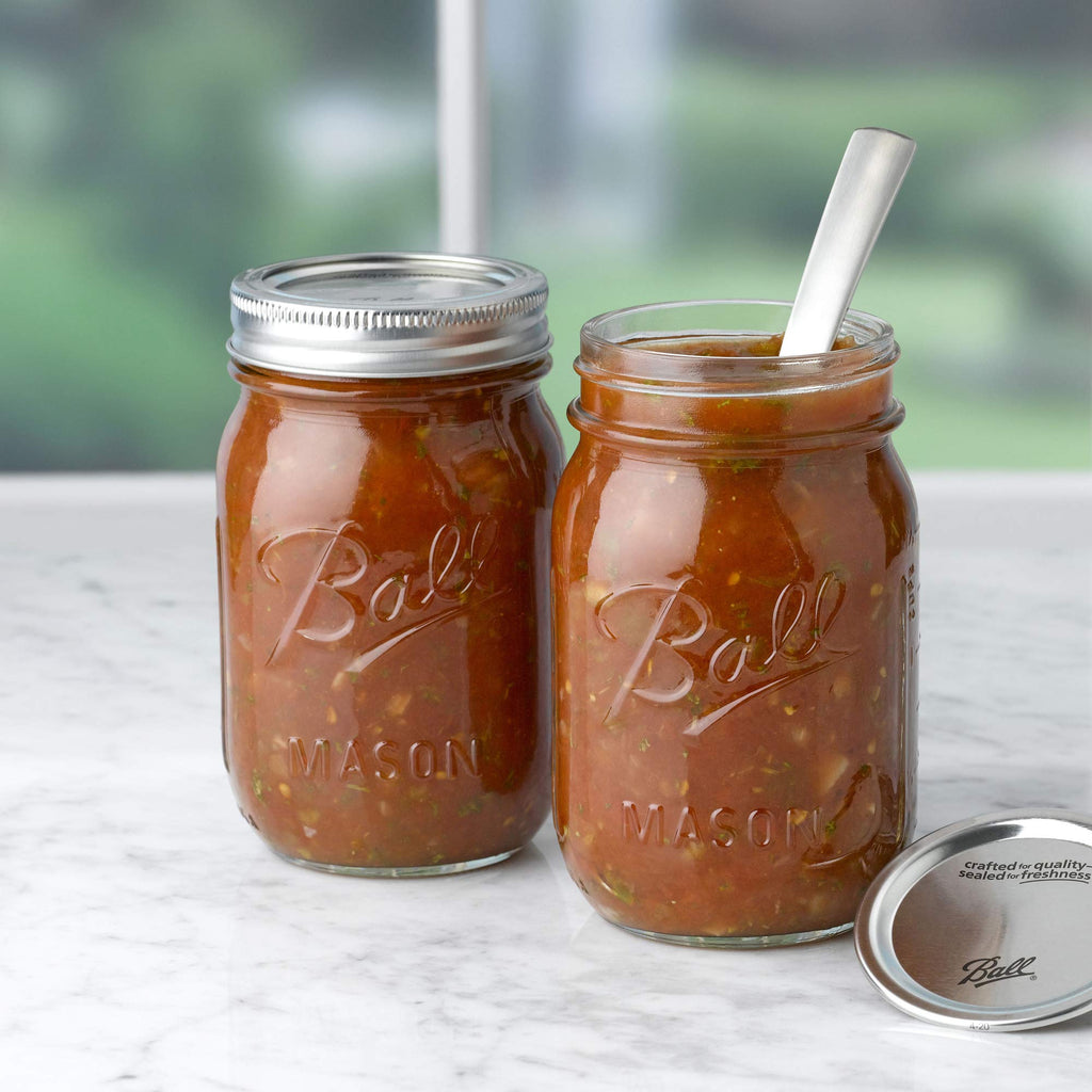 16 oz Regular Mouth Mason Jar with Lids and Bands (12 Units) Q3980