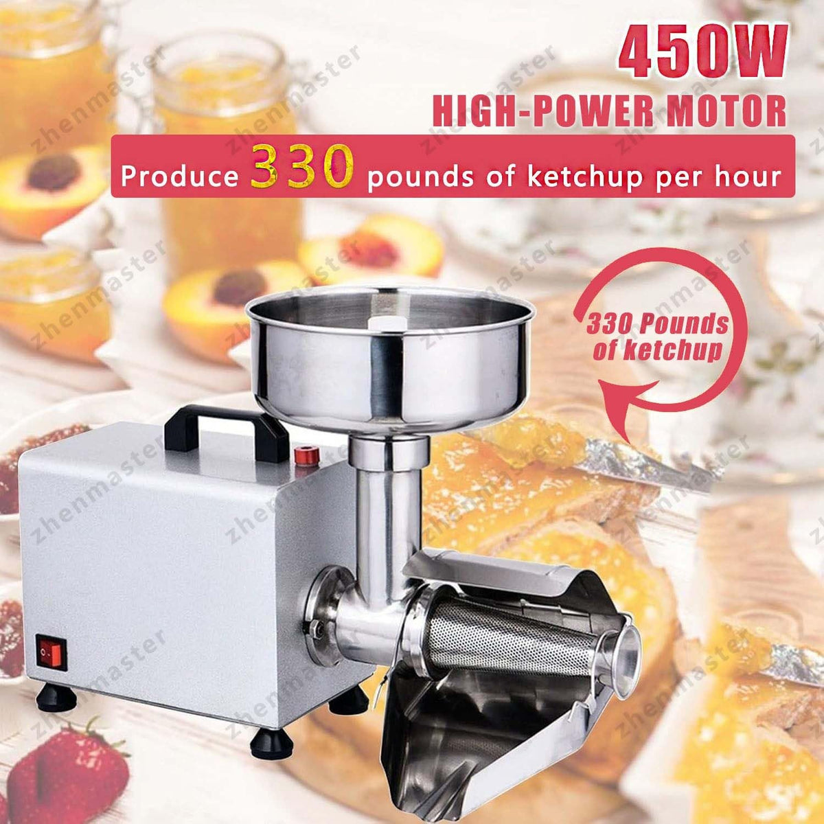 450W Electric Tomato Strainer with Automatic Seed Separator P645