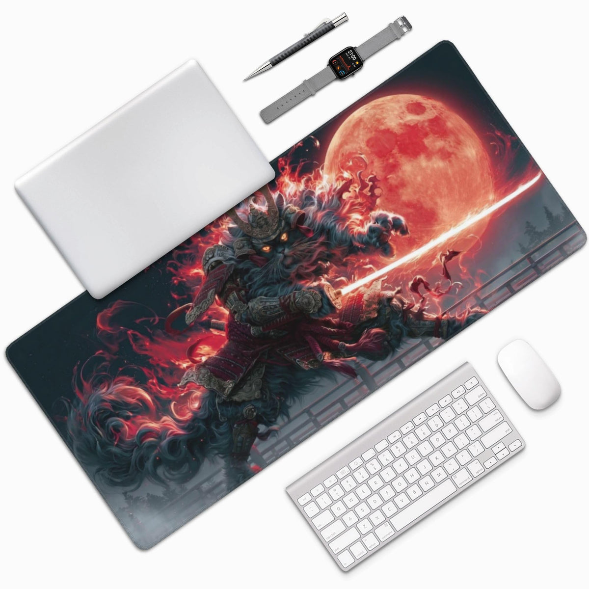 Samurai Cat XL Gaming Mouse Pad I2965