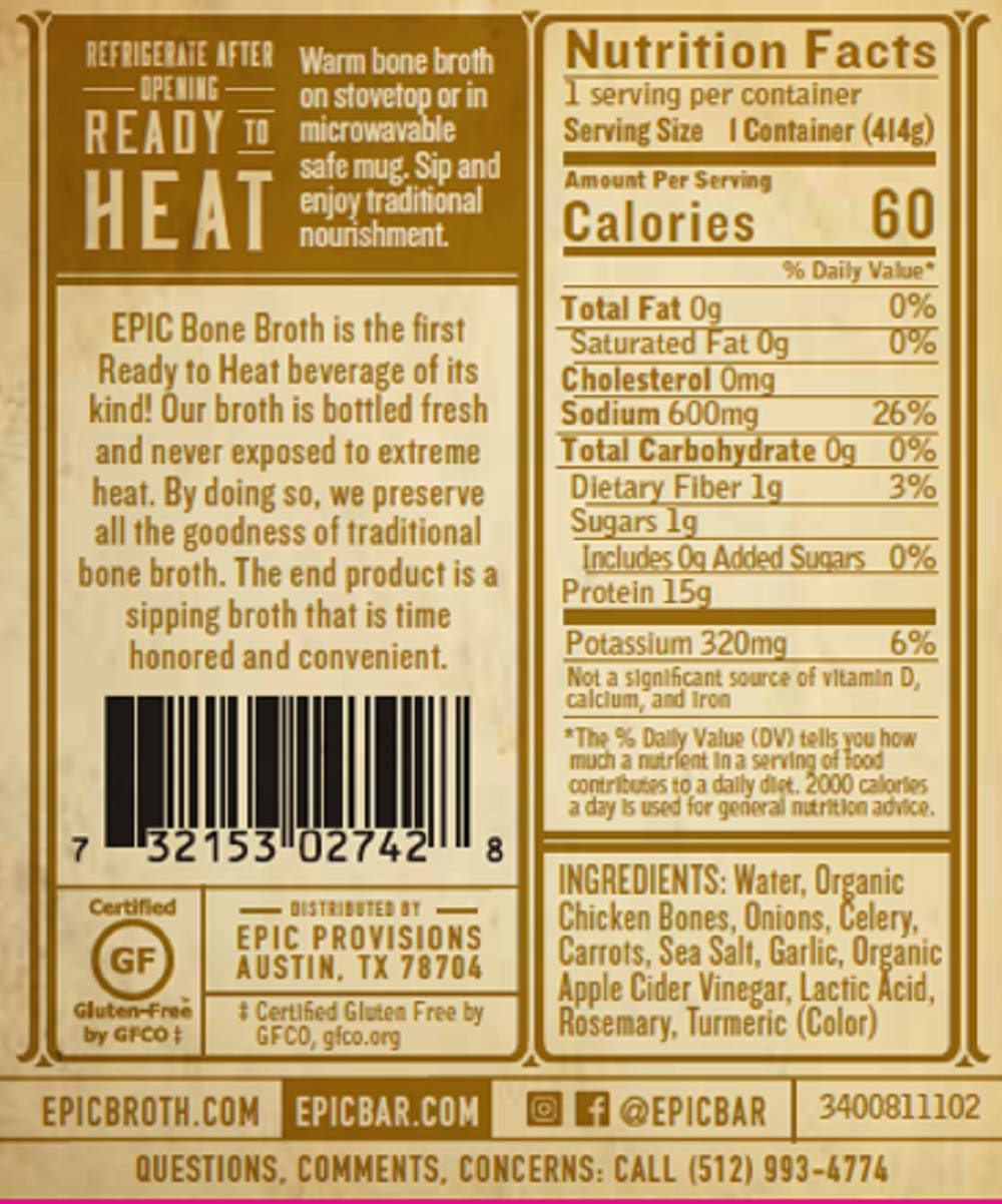 Homestyle Savory Chicken Bone Broth 14 oz. 3 Pack S65861
