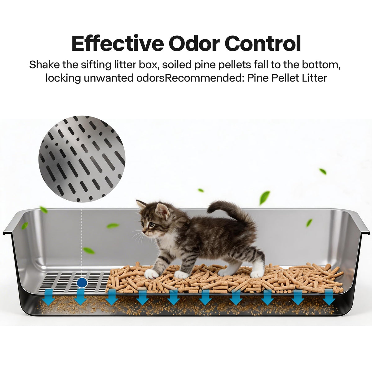 Stainless Steel Sifting Litter Box B348
