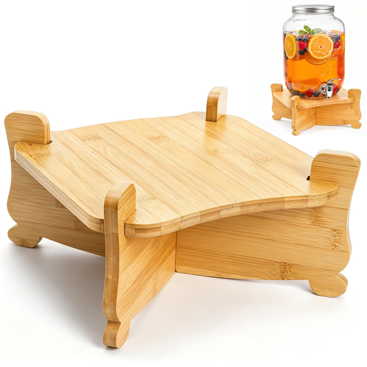 Bamboo Drink Dispenser Stand I895586