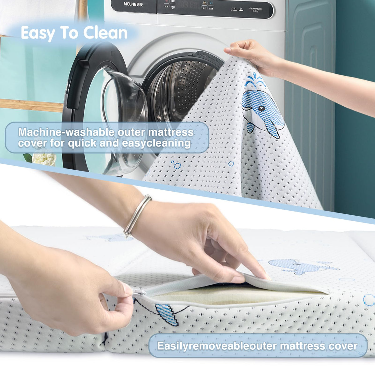 Pack and Play Mattress, 38"x26" Trifold Memory Foam N7771
