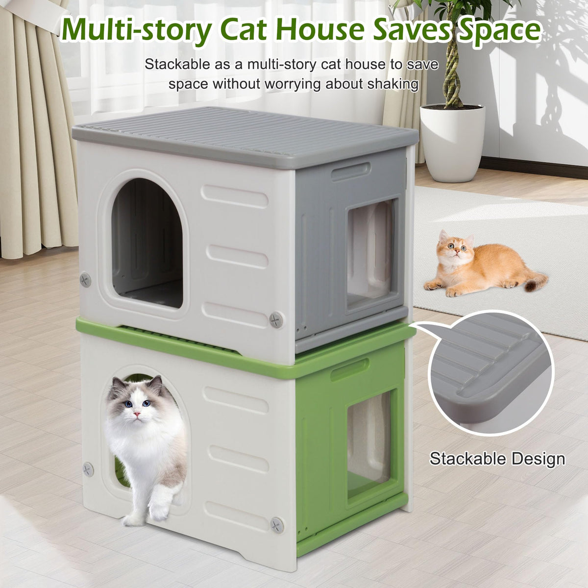 Waterproof Plastic Cat House U32122