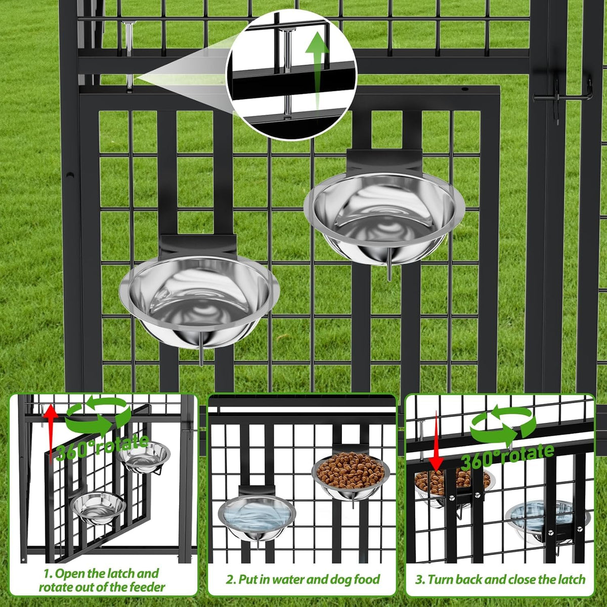4 x 4 x 4.25 FT Outdoor Dog Kennel with Roof W38692