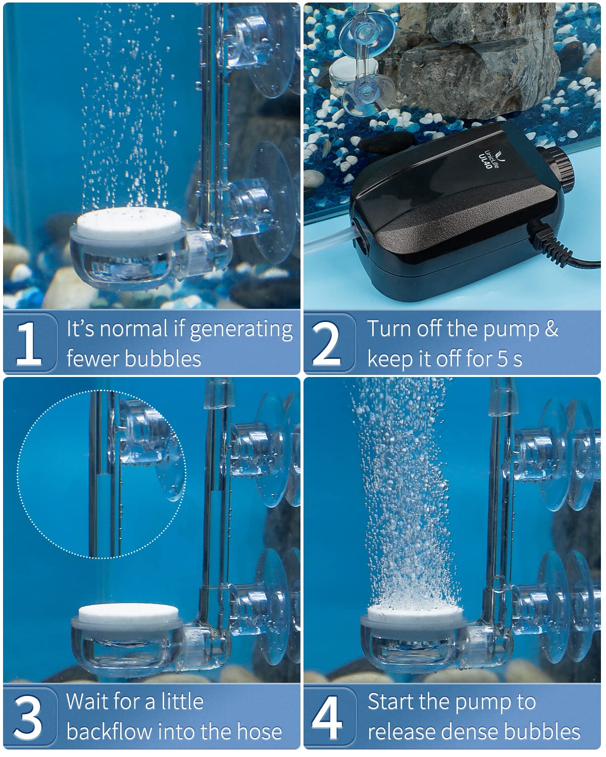 Aquarium Air Stone Disc with Suction Cup Air Control Valve Q481