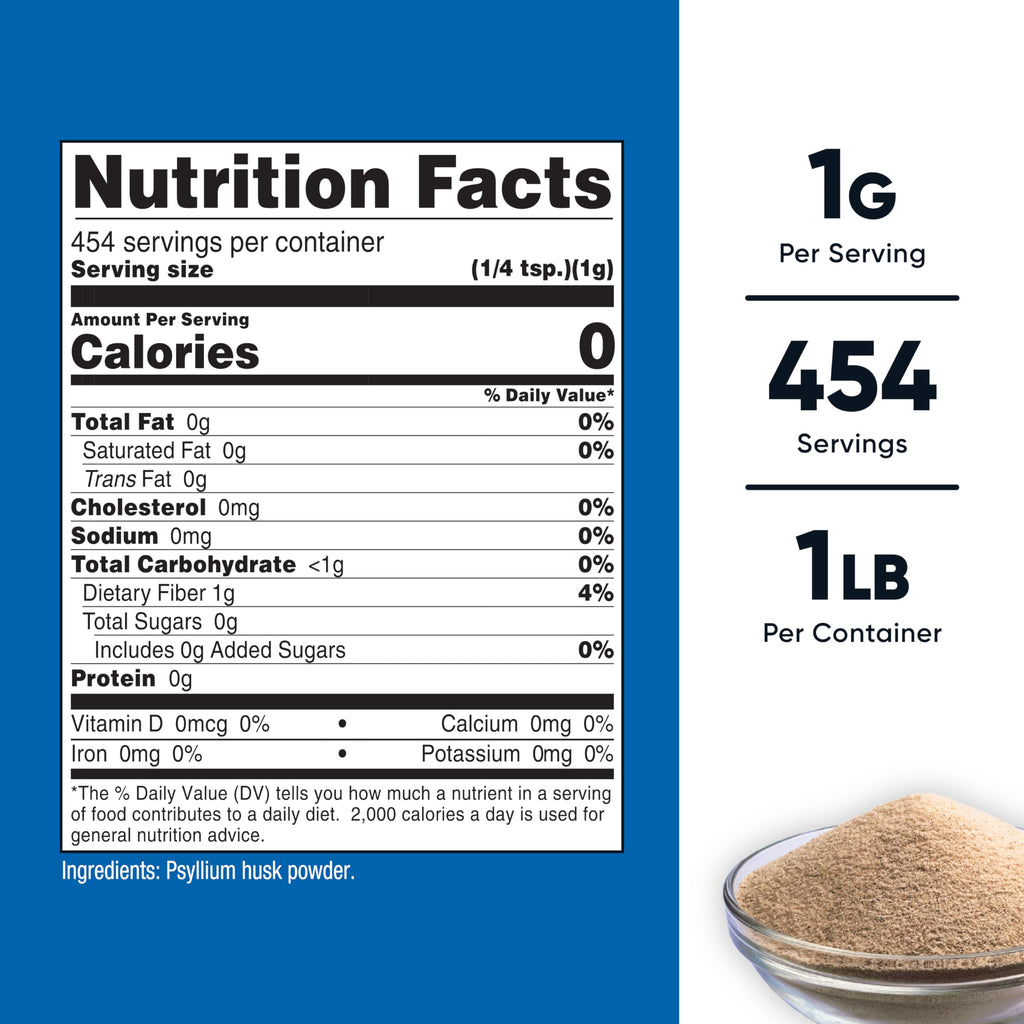 Psyllium Husk Ground Powder 1lbs Gluten Free Non-GMO W995