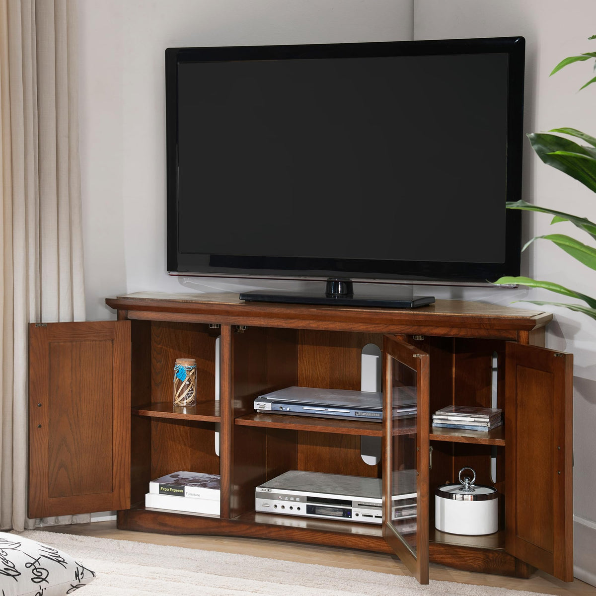 Mission Oak Corner TV Stand D3043
