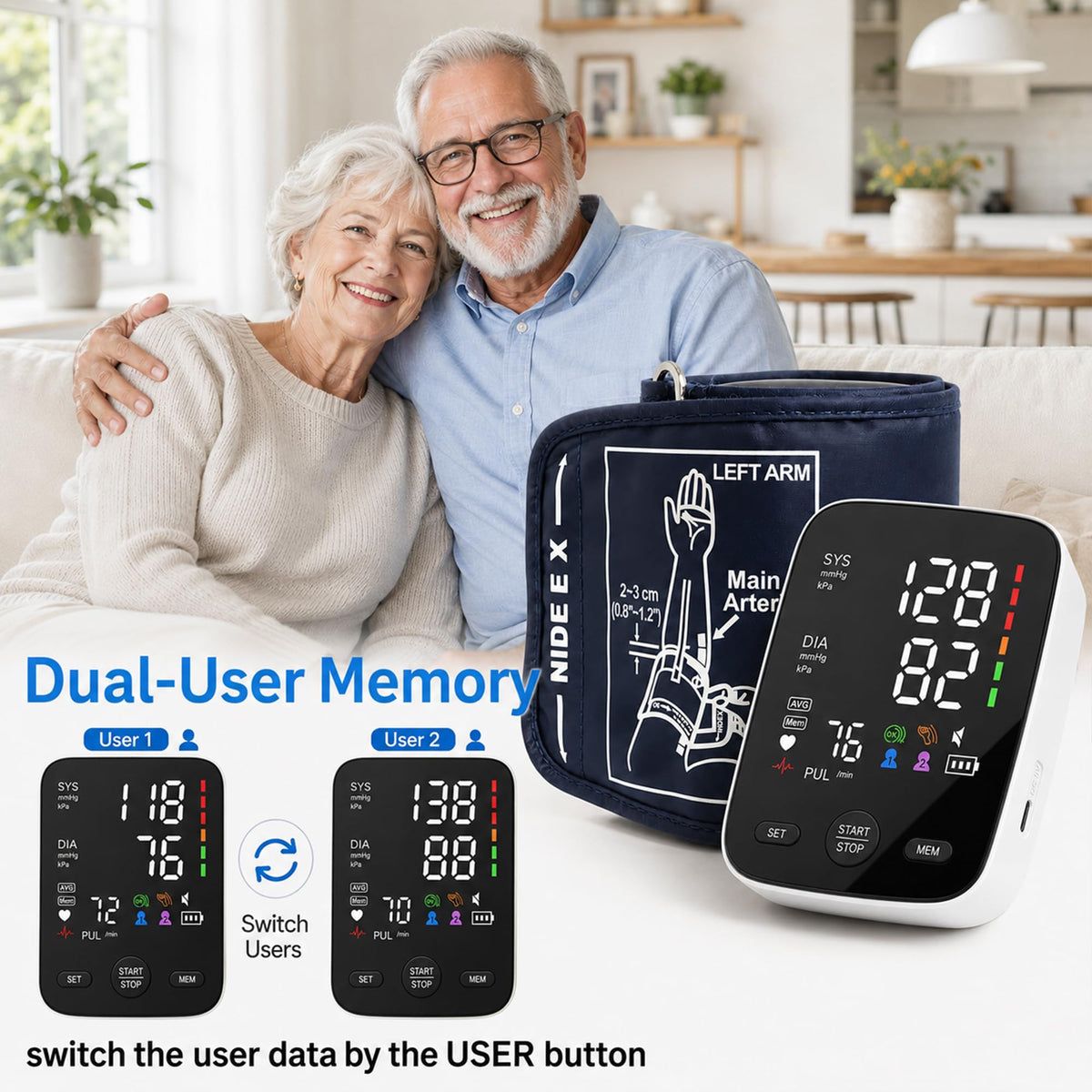 Blood Pressure Monitor with Wide Cuff J89296