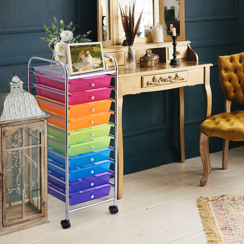 10 Drawer Rolling Storage Cart with Wheels S9605