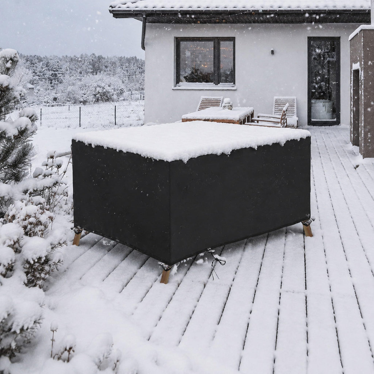 Waterproof Outdoor Furniture Cover 420D, 47"L x 22"W x 30"H Black Z3890