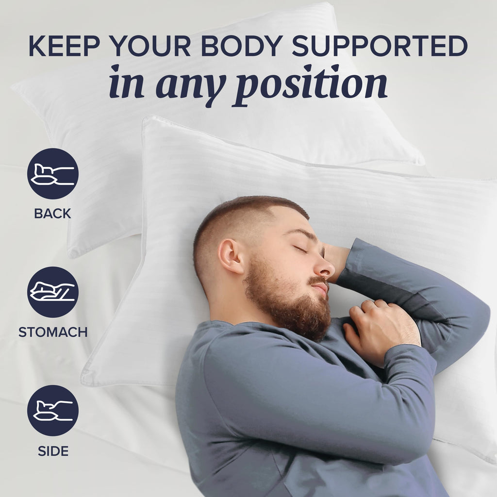 King Size Soft Down Alternative Bed Pillows with Cooling Pillowcases F1092