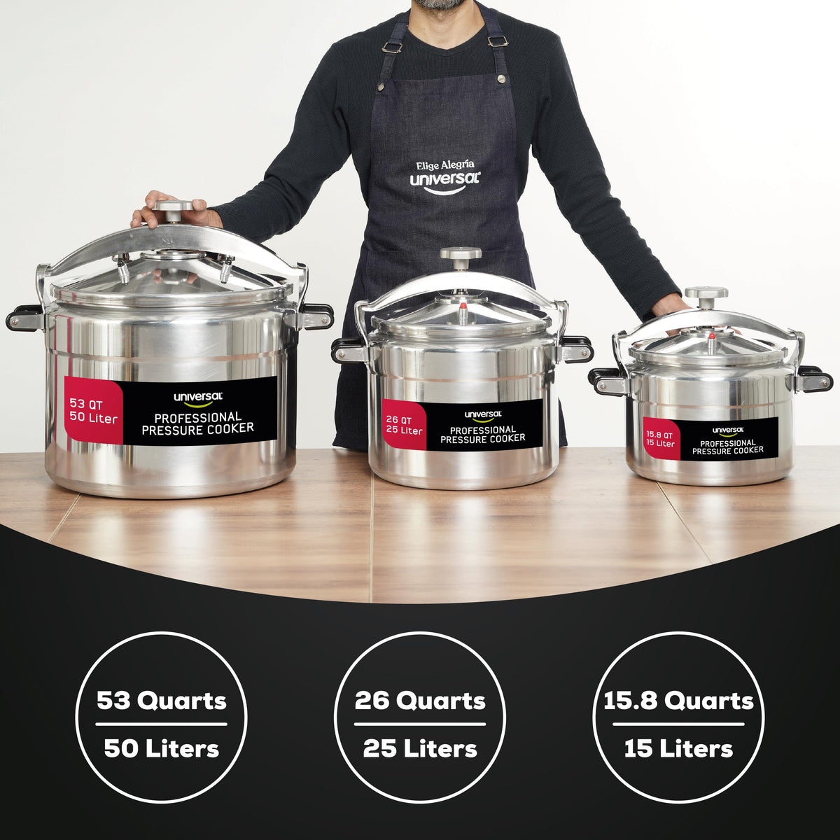 15.8-Quart Aluminum Pressure Cooker H845