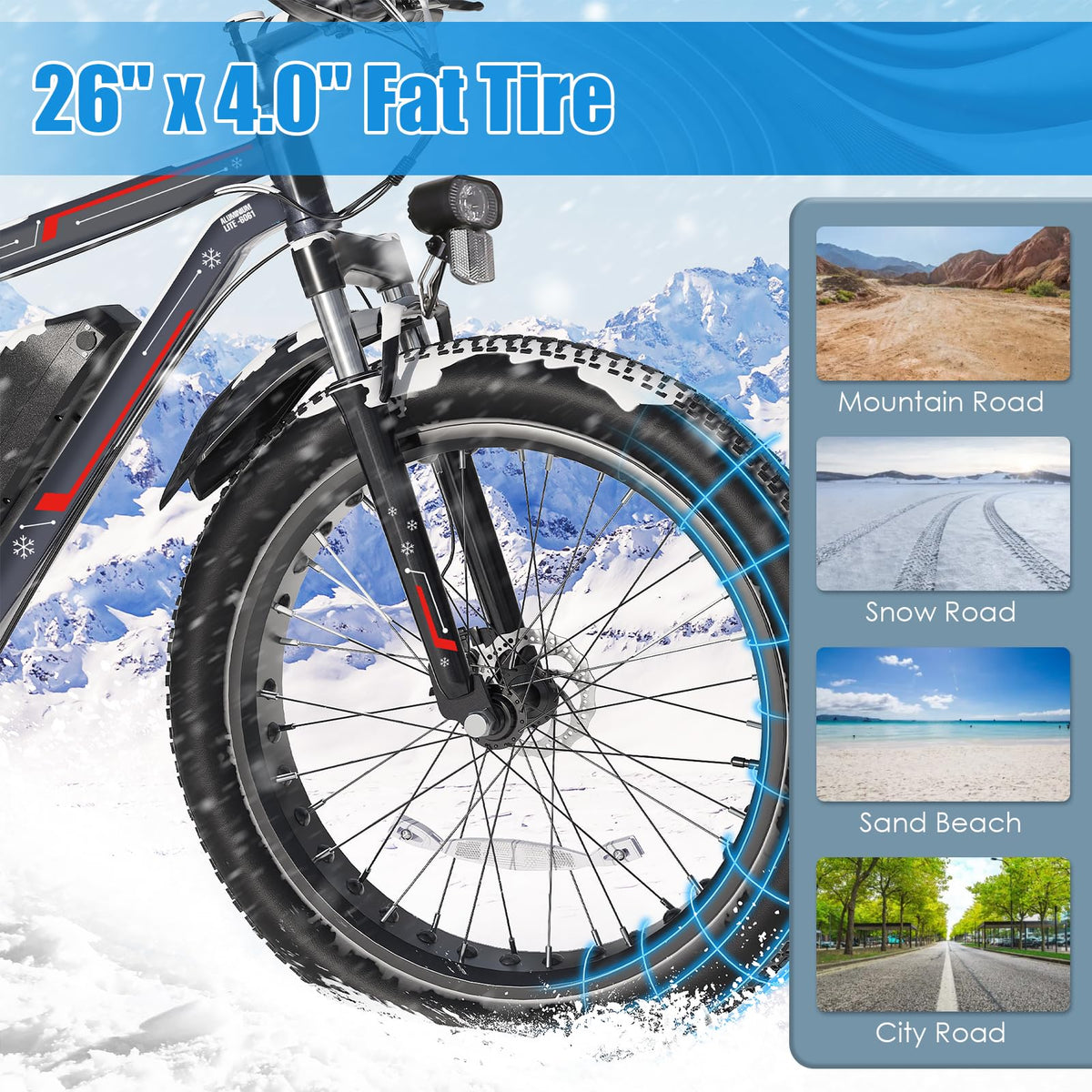 26" Fat Tire 48V 750W Electric Bike K86219