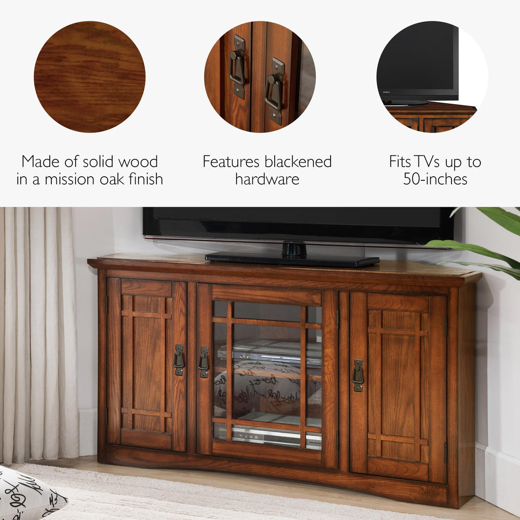 Mission Oak Corner TV Stand D3043