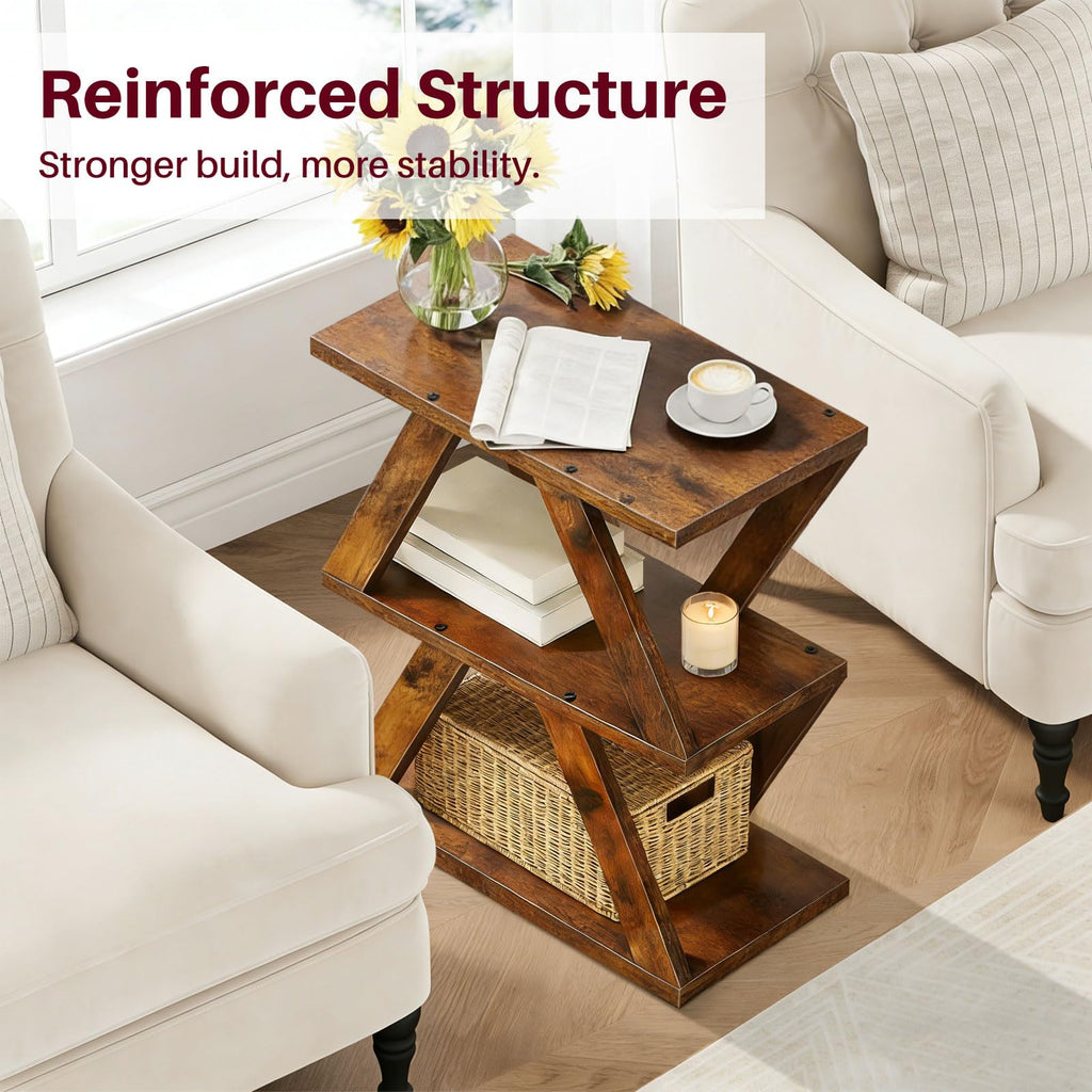 3 Tier Side Table with Storage Shelves N37329