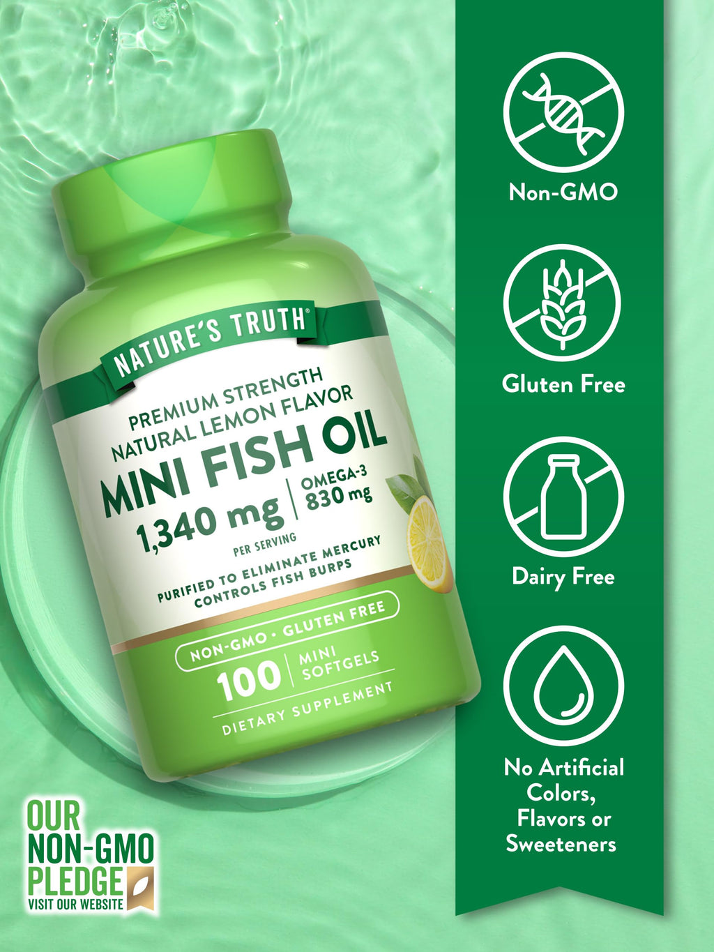 Fish Oil Omega 3 1340 mg 100 Softgels Y429