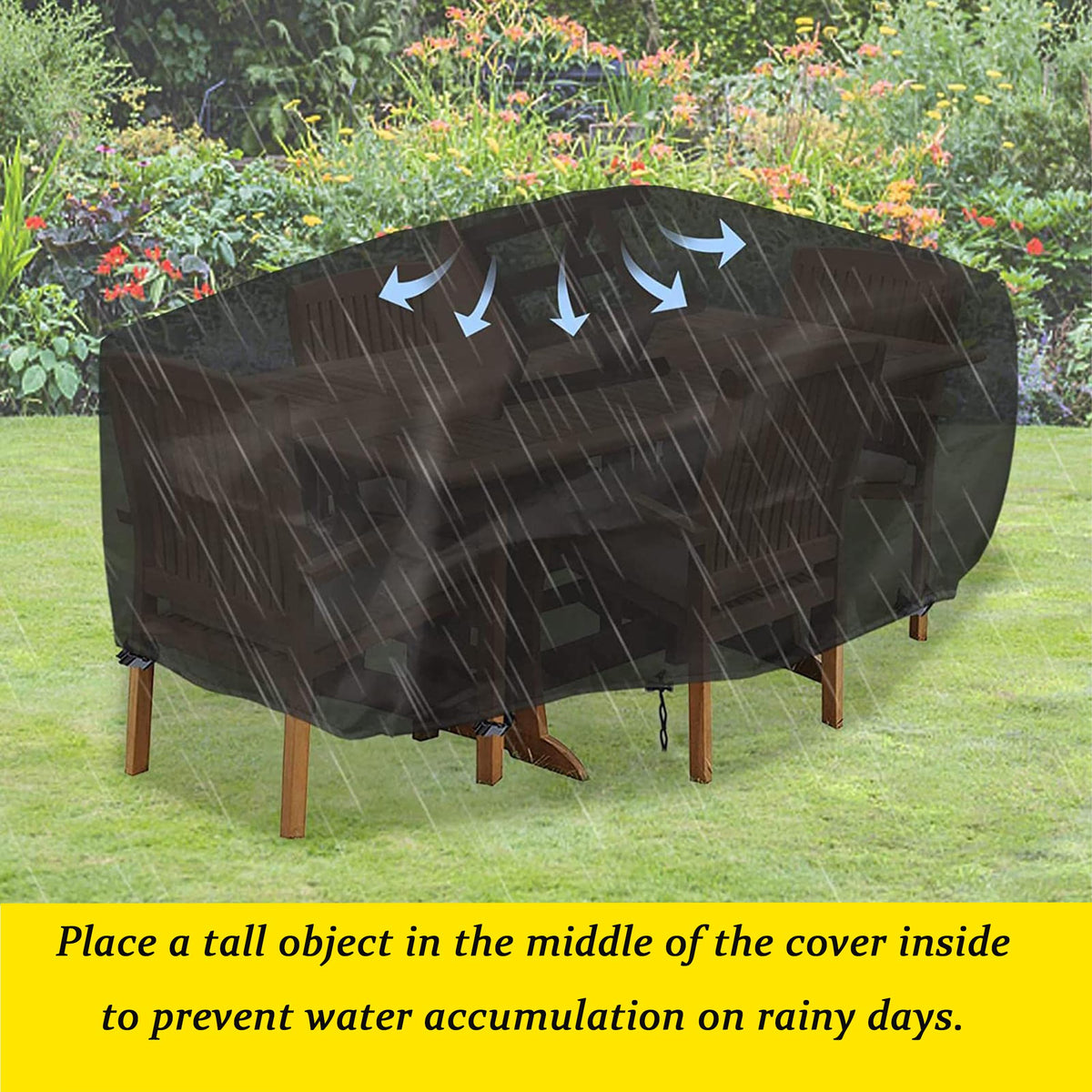 Waterproof Outdoor Furniture Cover 420D, 47"L x 22"W x 30"H Black Z3890