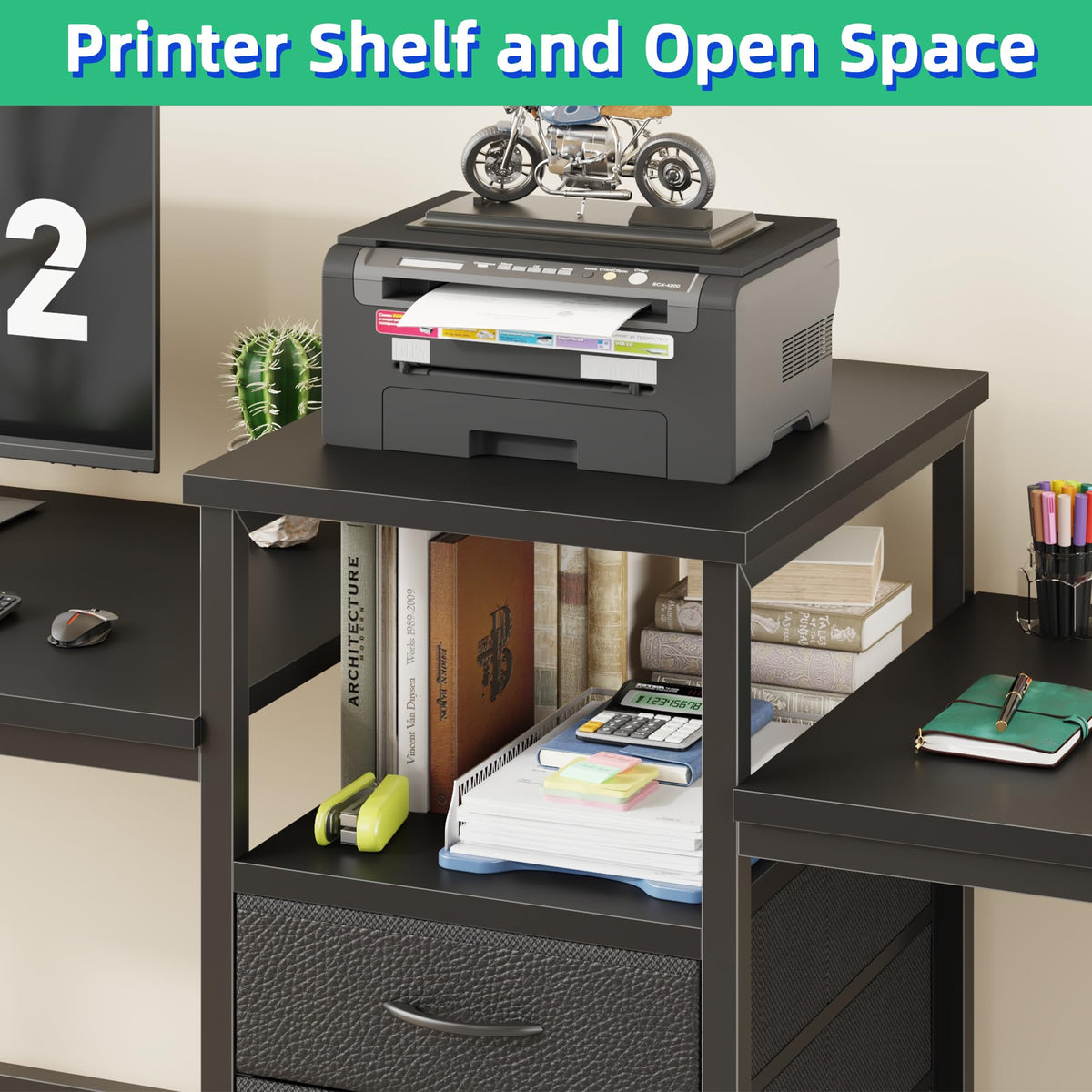 Two Person Desk with Charging Station U4291