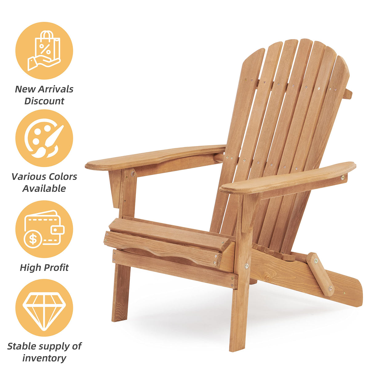 Folding Adirondack Chair Set of 2 Cedar Wood O967068