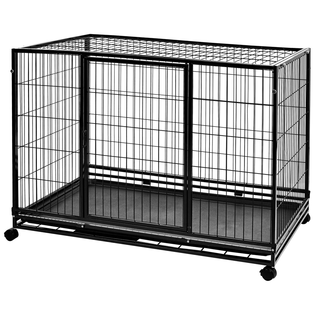 Portable Heavy Duty Stackable Dog Kennel with Tray, Black P9166
