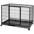 Portable Heavy Duty Stackable Dog Kennel with Tray, Black P9166