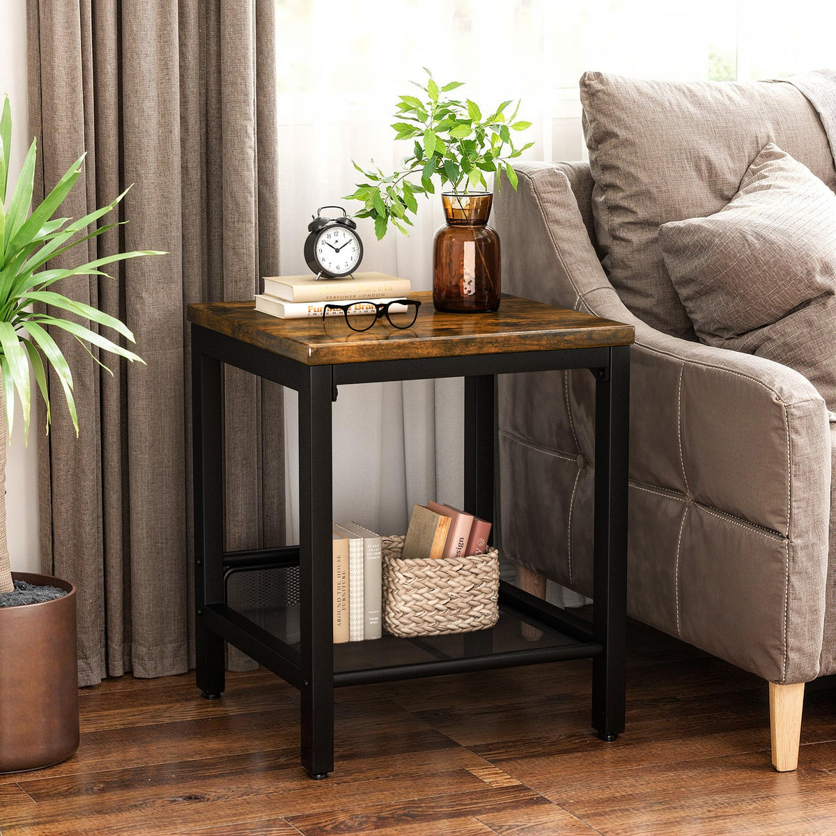 3-Piece Coffee Table Set with 2 Square End Side Tables Q3331
