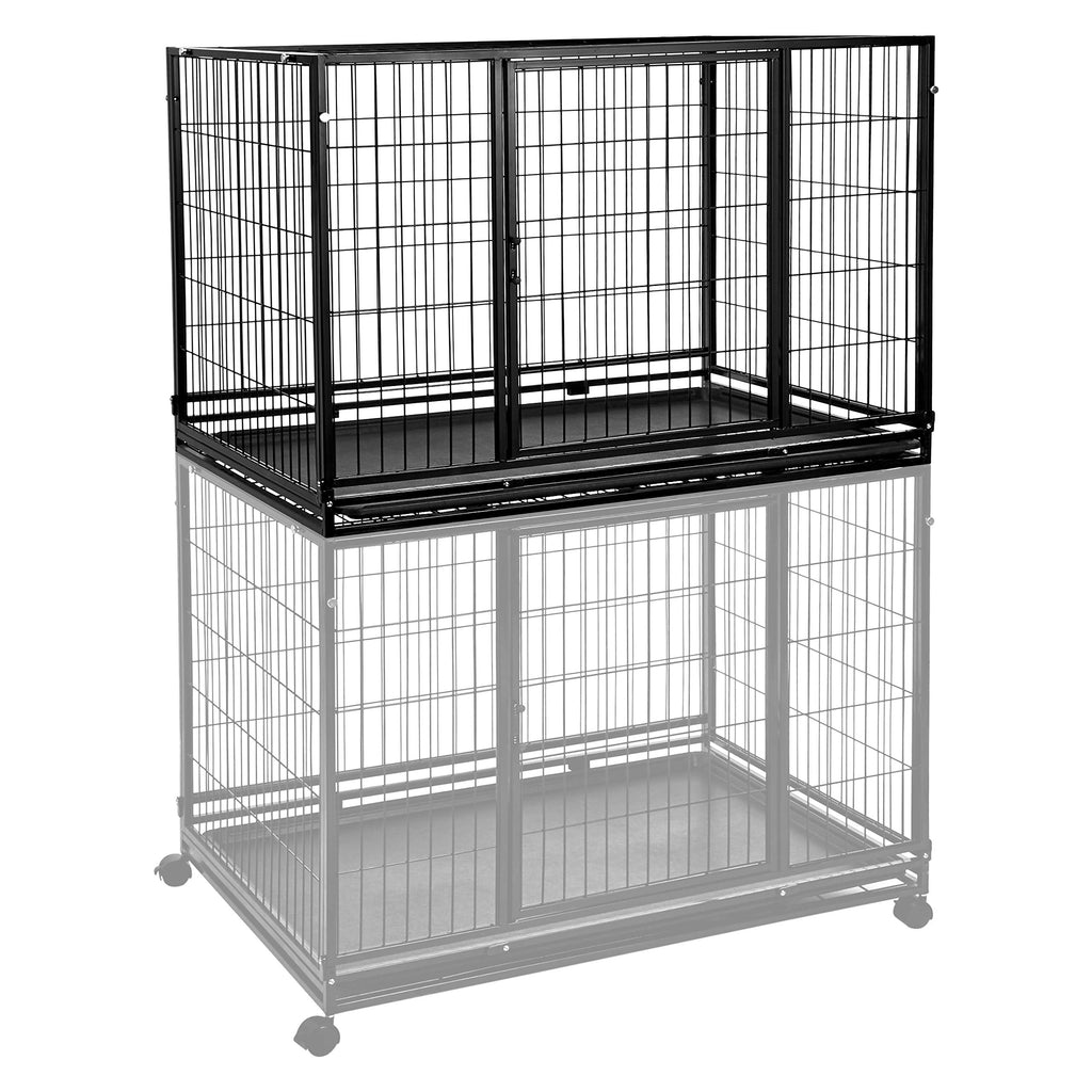 Portable Heavy Duty Stackable Dog Kennel with Tray, Black P9166