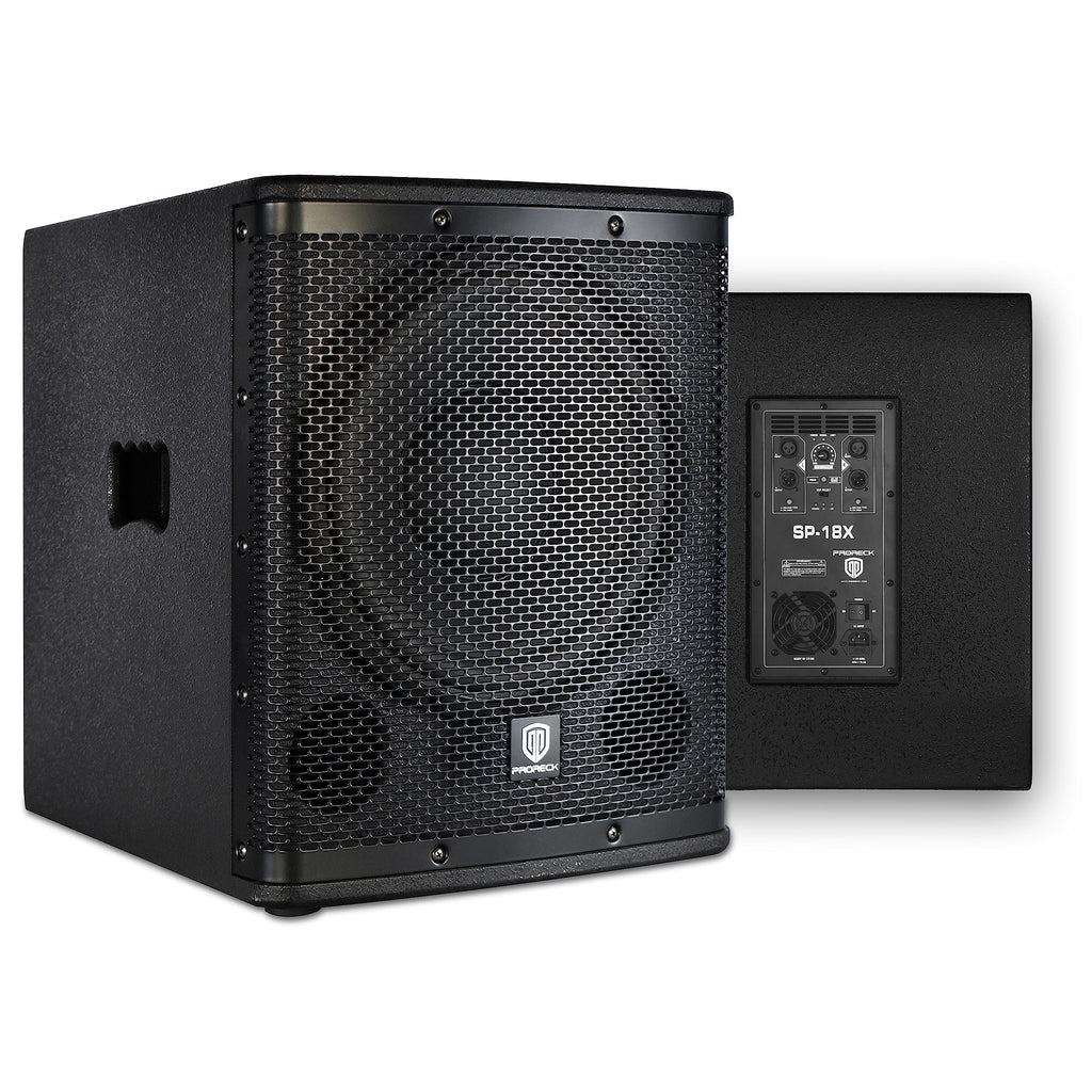 18 inch 3000W Powered PA DJ Subwoofer with Class-D Amplifier, Black P28113