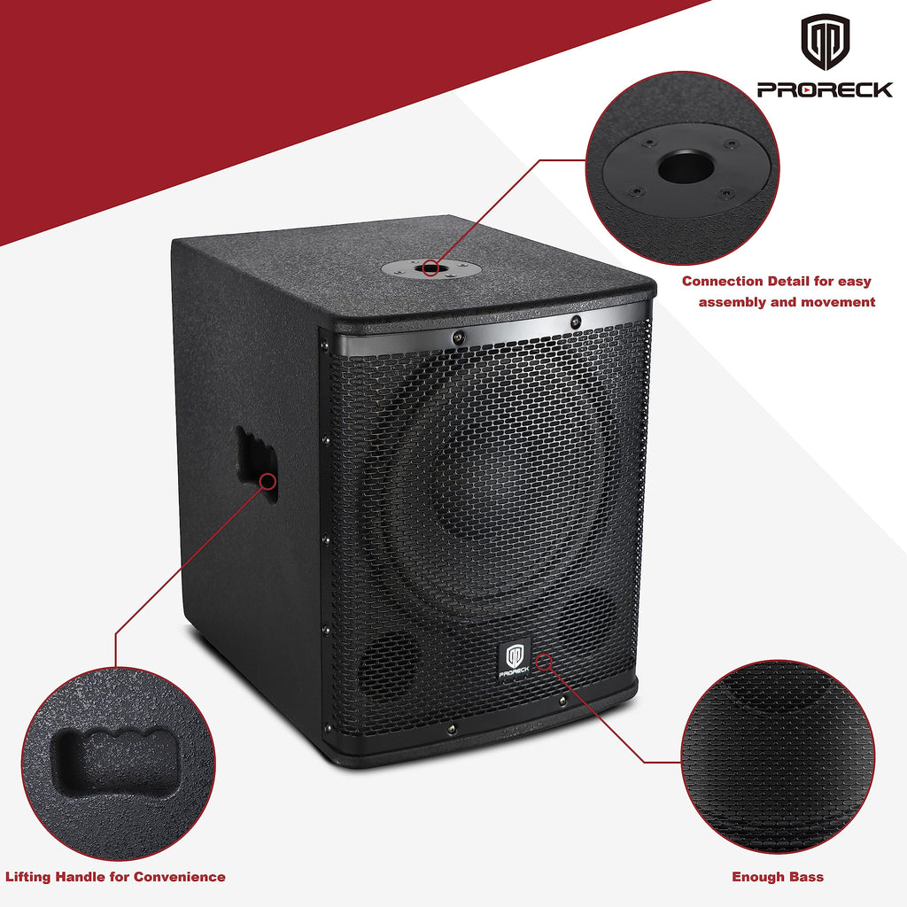 18 inch 3000W Powered PA DJ Subwoofer with Class-D Amplifier, Black P28113
