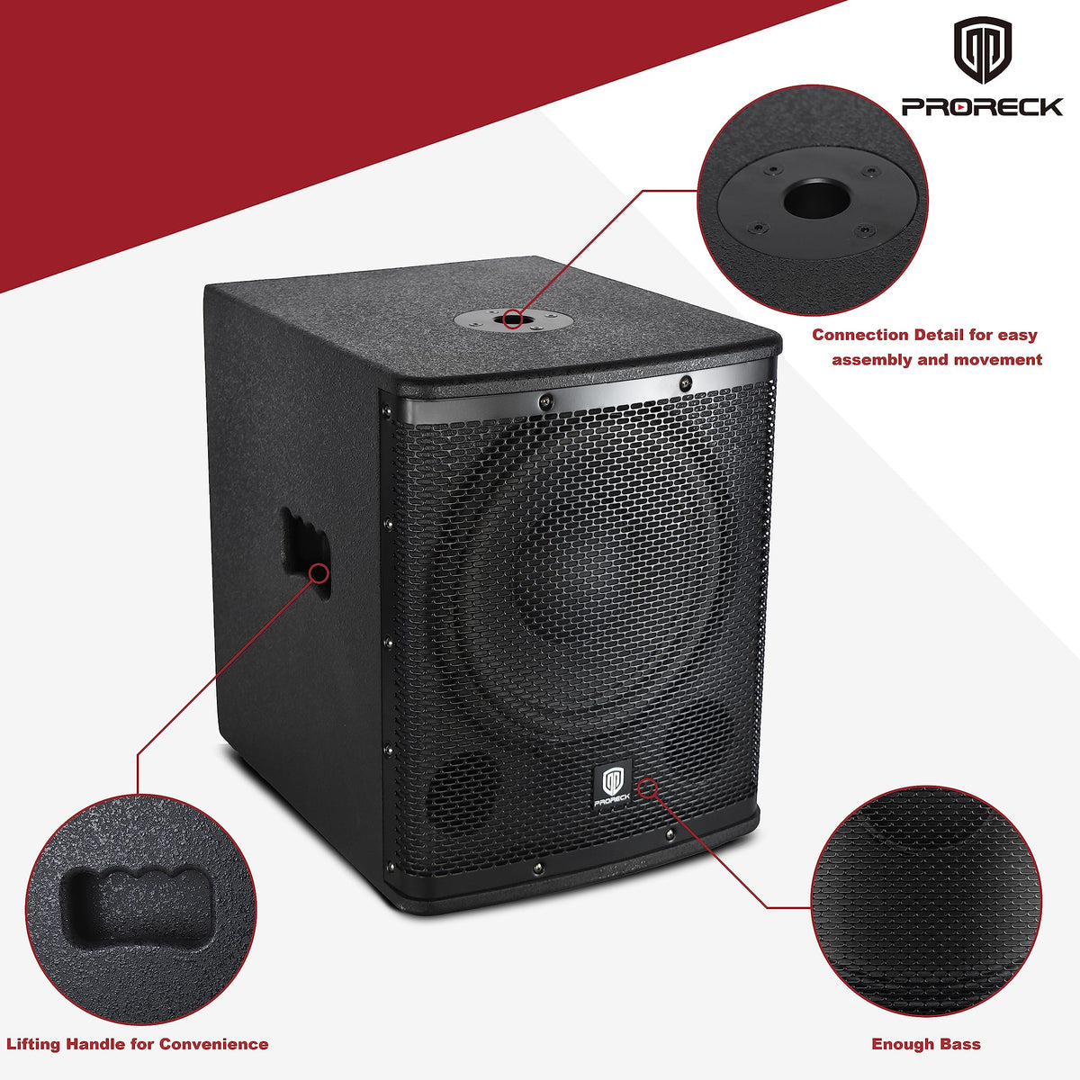 18 inch 3000W Powered PA DJ Subwoofer with Class-D Amplifier, Black P28113