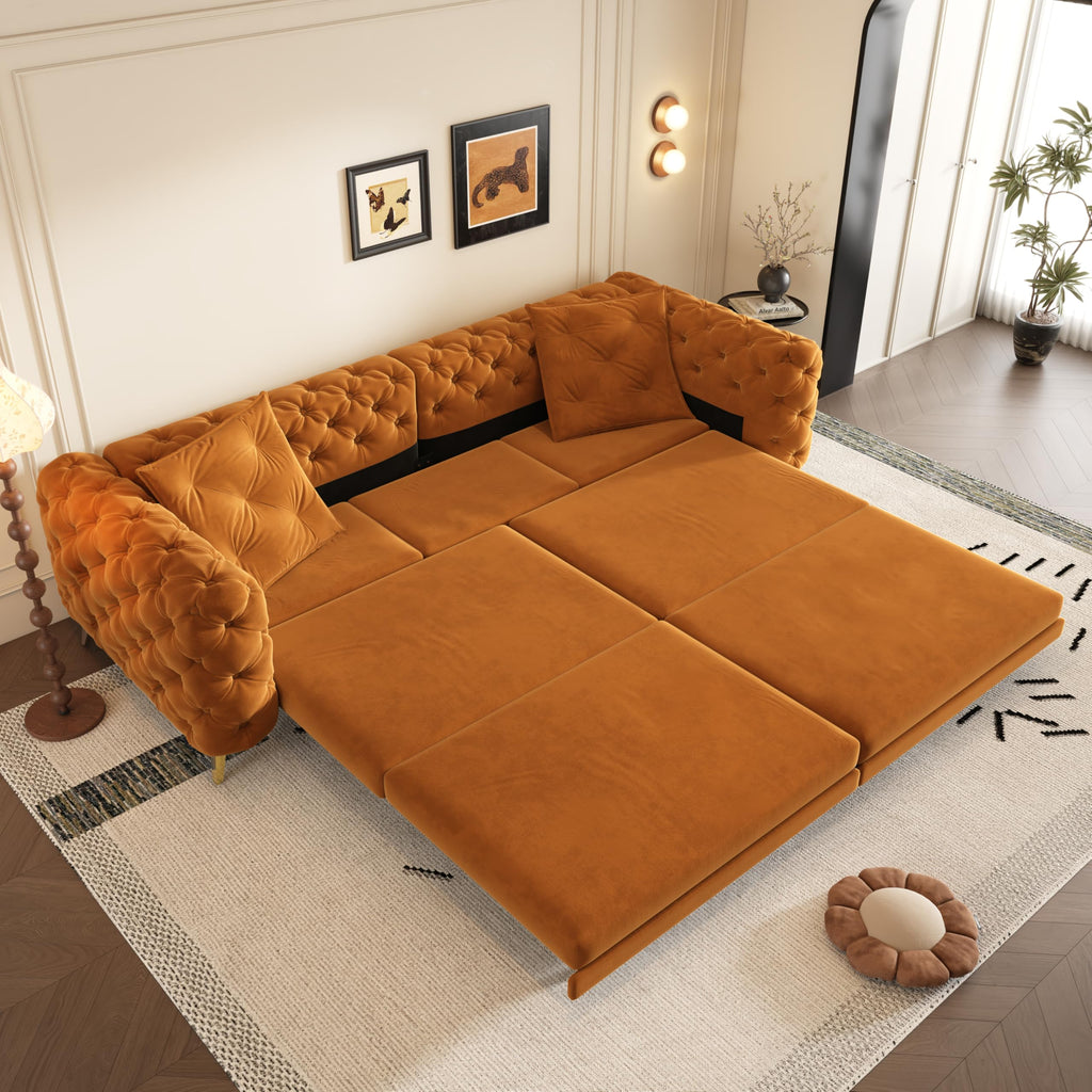 King 3 in 1 Convertible Sleeper Sofa with Ottoman F499